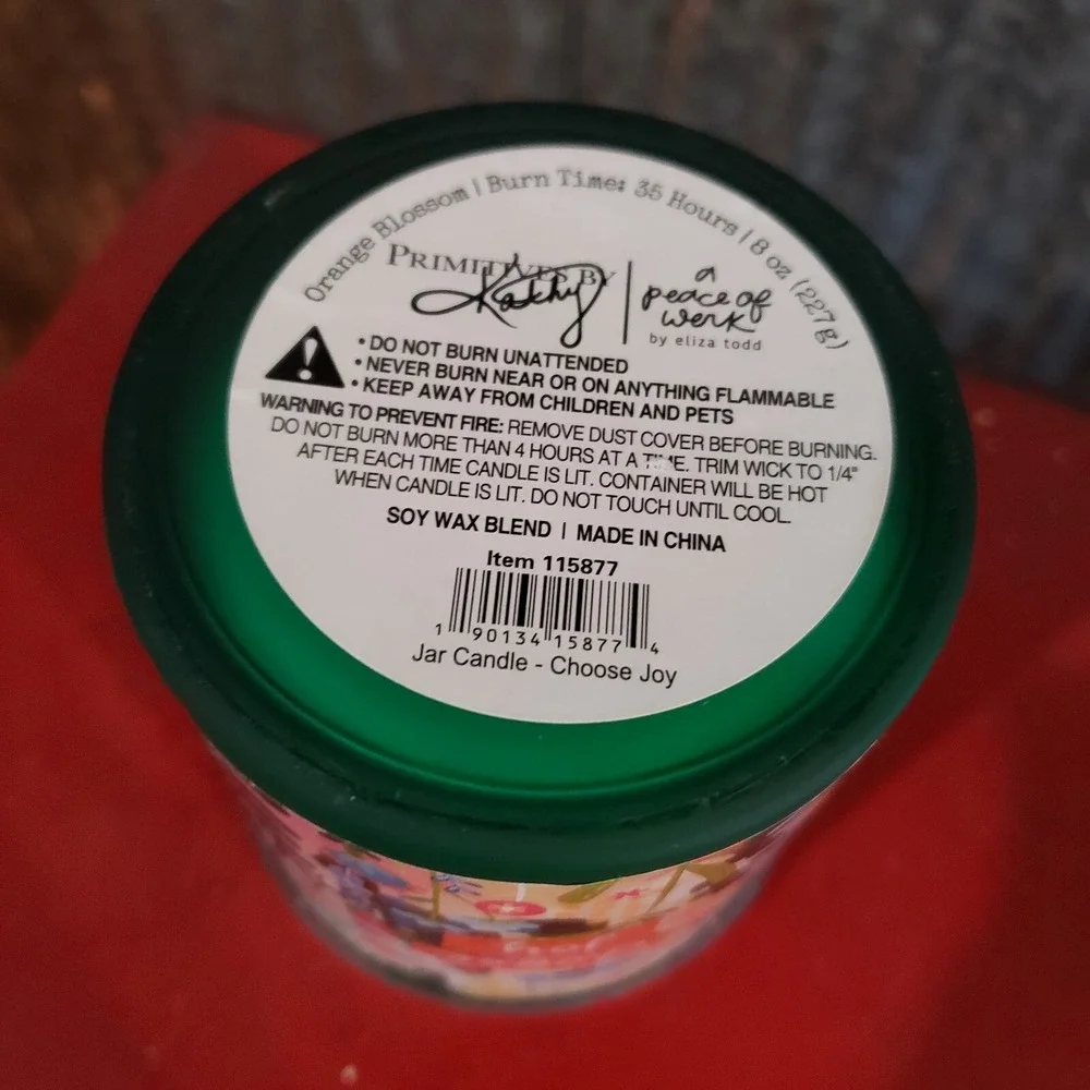 Choose Joy 8‎ oz Jar Candle ORANGE BLOSSOM Scent - Primitives by Kathy NEW